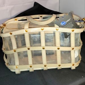 Ivory AmeriLeather basket see- through bag
